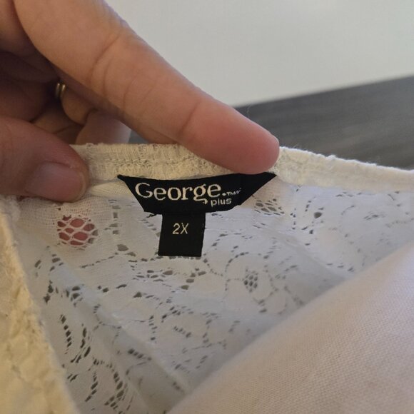🤍 George Plus Lace Cap Sleeve Blouse - 2X - Picture 4 of 4